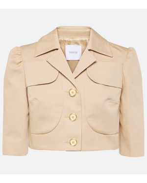 Patou Cropped Cotton Gabardine Jacket - Natural