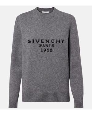 Givenchy Jersey De Lana Y Cachemir Con Logo - Gris