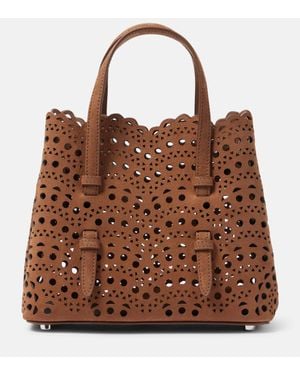 Alaïa Mina 20 Vienne Wave Leather Tote Bag - Brown