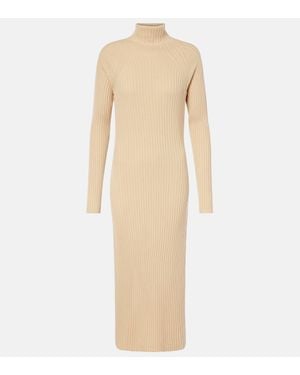 JOSEPH Ribbed-knit Wool And Silk Maxi Dress - Natural