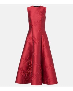 Emilia Wickstead Mara Floral Jacquard Cocktail Dress - Red