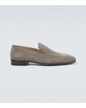 Manolo Blahnik Slip-Ons Truro Aus Veloursleder - Grau
