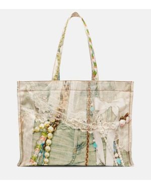 Acne Studios Tote Trompe L'Oil Aus Canvas - Mettallic