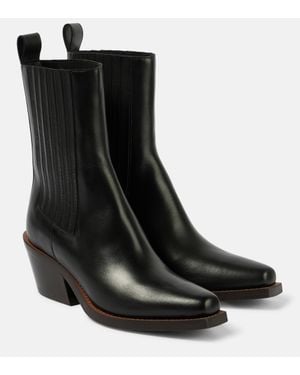 Dorothee Schumacher Western Touch Leather Chelsea Boots - Black