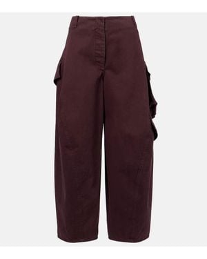 Alaïa Cotton Twill Cargo Pants - Purple