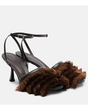 Christopher Esber Sandalias Castanet De Piel Con Flecos - Marrón