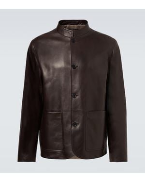dunhill Veste En Cuir - Noir