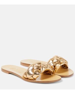 Souliers Martinez Pantoletten Pelota Aus Metallic-Leder - Mettallic