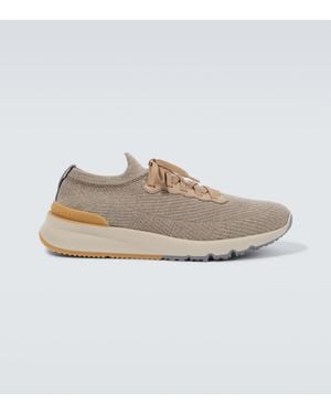 Brunello Cucinelli Knit Sneakers - Gray