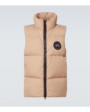 Canada Goose Lawrence Steppweste Mit Schwarzem Logo (Männlich, - Natur