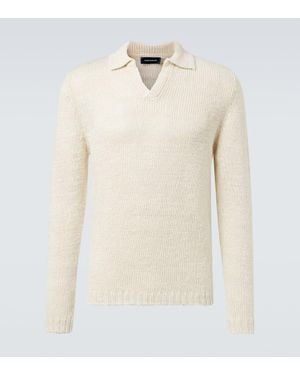 Thom Sweeney Polo En Mezcla De Lino - Neutro