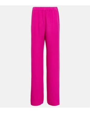 Valentino High-Rise-Palazzo-Hose Aus Seide - Pink
