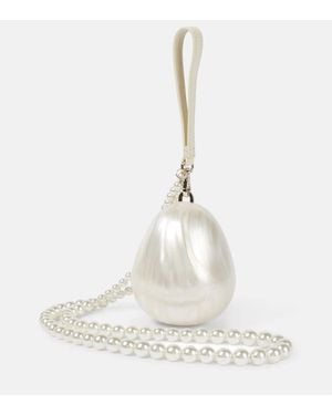Simone Rocha Verzierte Clutch Egg - Weiß