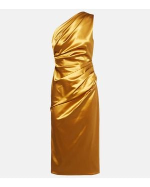 Dolce & Gabbana Gathered Satin Cocktail Dress - Metallic