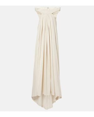 Rick Owens Chalice Cutout Cotton Poplin Maxi Dress - Natural
