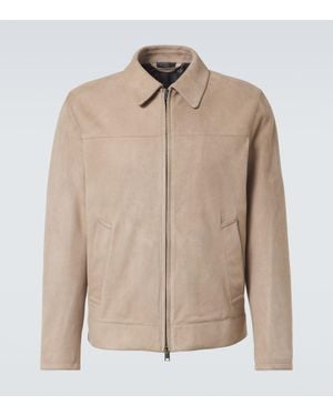 Brioni Blouson Aus Veloursleder - Natur