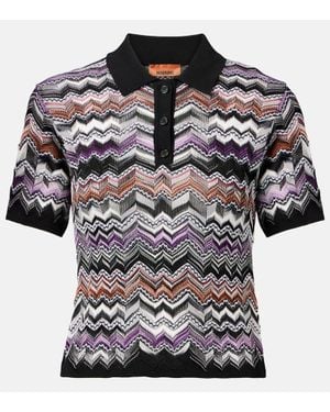 Missoni Zigzag Knitted Polo Shirt - Black