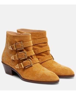 Chloé Bottines Susanna En Daim - Marron