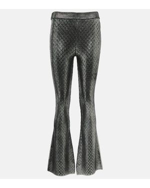 Rabanne Metallic High-rise Flared Pants - Gray