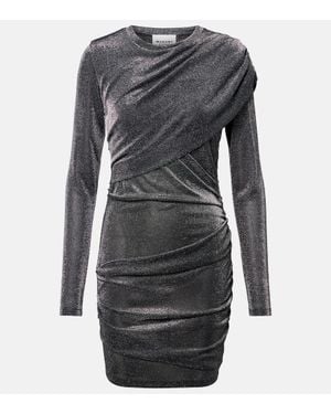 Isabel Marant Denise Draped Jersey Lame Minidress - Black