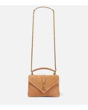 Saint Laurent University Medium Leather Shoulder Bag - Natural