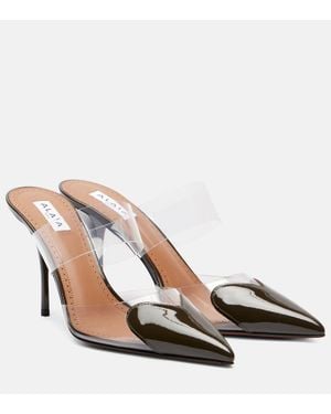 Alaïa Mules Cour 90 Mit Lackleder - Braun