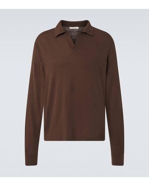 The Row Polohemd Stafford Aus Seide - Braun