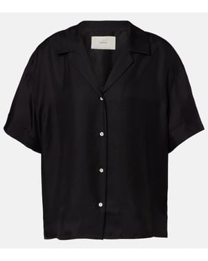 Asceno Prague Silk Twill Shirt - Black