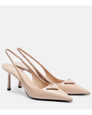 Prada Slingback-Pumps Aus Leder - Natur