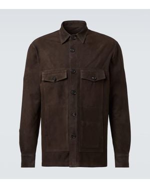 Thom Sweeney Feldjacke Aus Veloursleder - Braun