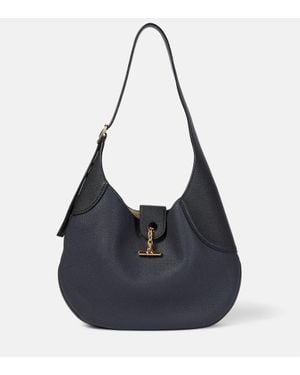 Loro Piana Bobbin Medium Leather Shoulder Bag - Blue