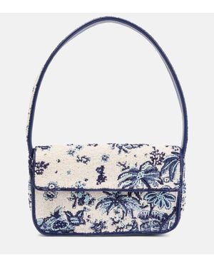 STAUD Bolso Al Hombro Tommy Con Cuentas - Azul