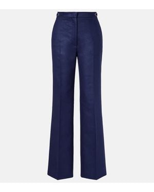 Gabriela Hearst Pantalones Flared Vesta De Seda - Azul