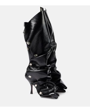 Y. Project Botas Altas Snap 100 De Piel - Negro