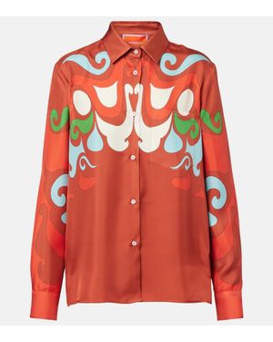 La DoubleJ Hemd Boy Aus Seiden-Twill - Rot