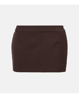 Wardrobe NYC Low-Rise Wool Miniskirt - Brown