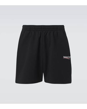 Balenciaga Shorts Political Campaign Aus Baumwoll-Jersey - Schwarz