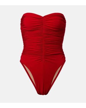 Norma Kamali Marissa Slinky Ruched Swimsuit - Red
