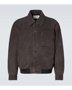 FRAME Blouson Aus Veloursleder - Grau