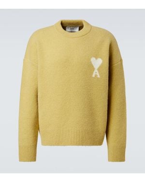 Ami Paris Pullover Ami De Cour Aus Einem Alpakawollgemisch - Gelb