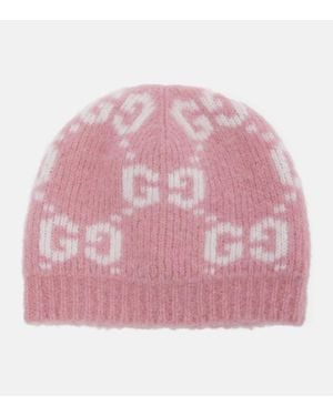 Gucci Gg Alpaca-Blend Beanie - Pink