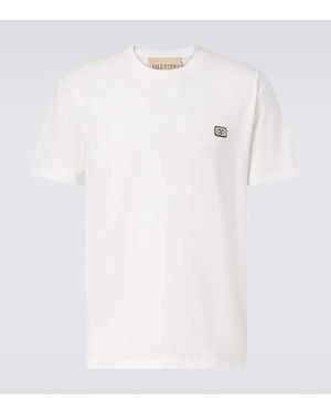 Valentino T-Shirt Vlogo Aus Baumwolle - Weiß
