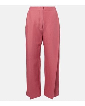 TOVE Santu Linen And Cotton-Blend Culottes - Red