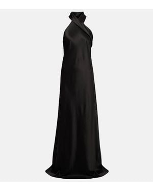 Galvan London Robe Aus Satin - Schwarz