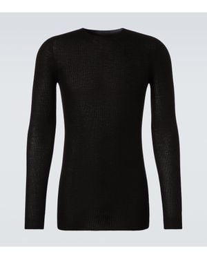 Rick Owens Ribbed-Knit Virgin Wool Jumper - Black