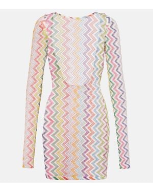 Missoni Zigzag Lame Beach Dress - Pink