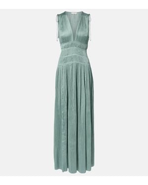 Ulla Johnson Robe Longue Tasneem En Satin - Vert