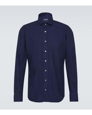 Thom Sweeney Cotton Oxford Shirt - Blue