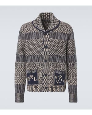 RRL Cotton, Linen And Wool Cardigan - Grey