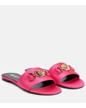 Versace Sandali La Medusa Con Suola Piatta - Rosa